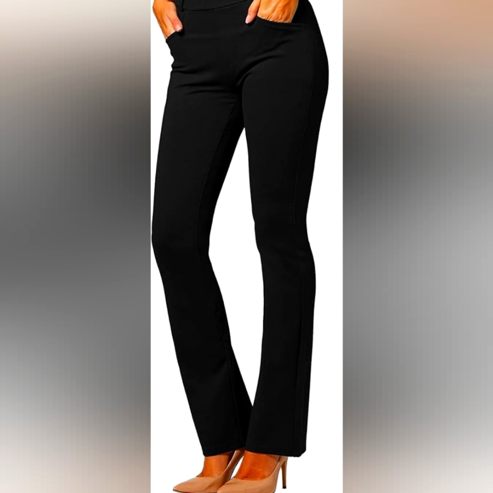 ELLA MOSS BOOT CUT PONTE STRETCH BLACK PANTS LARGE TALL